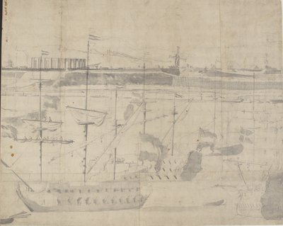 コペンハーゲンレッド1658のオランダ艦隊 作： Willem I van de Velde