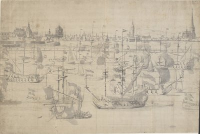 コペンハーゲンレッド1658のオランダ艦隊 作： Willem I van de Velde