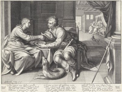 エサウは長子の権利をヤコブに売り渡す 作： Willem Isaacsz. van Swanenburg