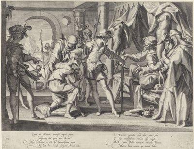 オランダのウィリアム 3 世伯爵が廷吏の斬首を命じる Thronus Justitiae (シリーズタイトル) 作： Willem Isaacsz. van Swanenburg