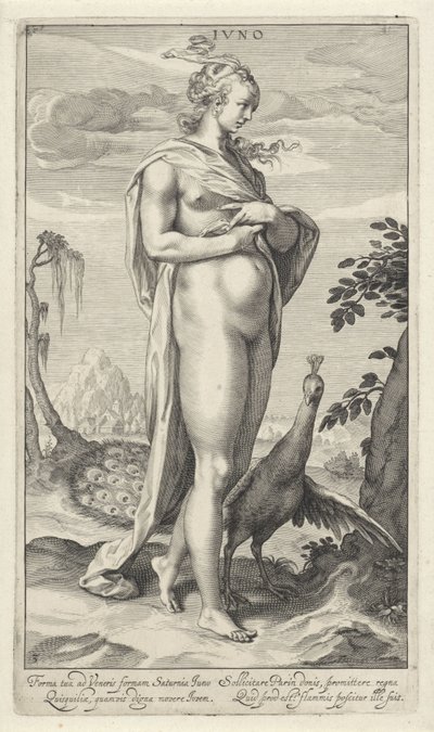孔雀を持つジュノ ジュノ (オブジェクトのタイトル) パリスの審判（シリーズタイトル） 作： Willem Isaacsz. van Swanenburg