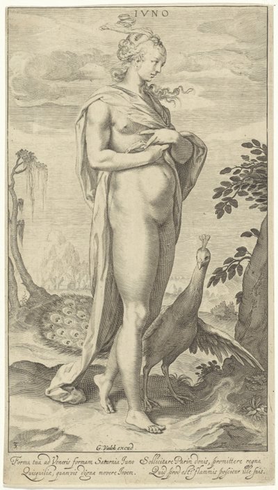 孔雀を持つジュノ ジュノ (オブジェクトのタイトル) パリスの審判（シリーズタイトル） 作： Willem Isaacsz. van Swanenburg
