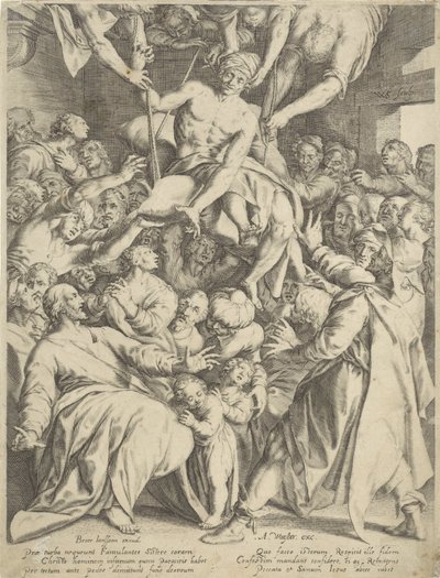 不具は屋根を通ってキリストに降ろされました 作： Willem Isaacsz. van Swanenburg