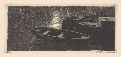 船尾と手漕ぎボート 作： Willem Jansen (graveur) (signed by artist)