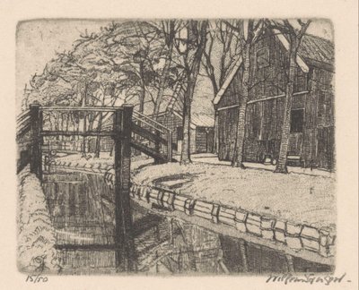 アッセンデルフトの橋 作： Willem Jansen (graveur) (signed by artist)
