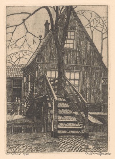 ウェストザーンの橋のある家 作： Willem Jansen (graveur) (signed by artist)