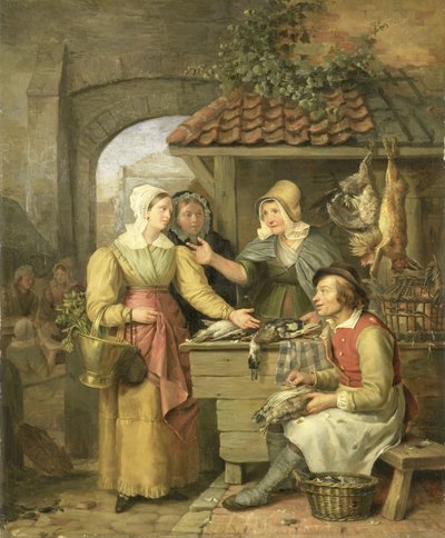 家禽屋台 作： Willem Jodocus Mattheus Engelberts