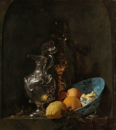 銀の水差しと磁器の鉢のある静物 銀の水差しのある静物 作： Willem Kalf