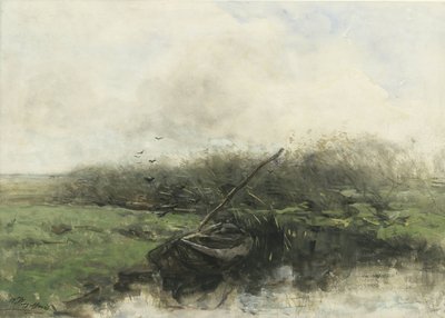 溝の手漕ぎボート 作： Willem Maris