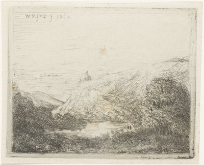 川のある山の風景 作： Willem Matthias Jan van Dielen