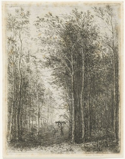 採集者のいる森の風景 作： Willem Matthias Jan van Dielen