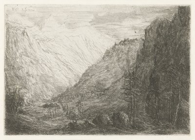 山の谷の眺め 作： Willem Matthias Jan van Dielen