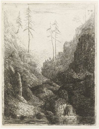 岩場の風景 作： Willem Matthias Jan van Dielen