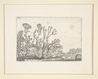 水辺の羊の群れ、「風景のセット」のプレート 8 作： Willem Pietersz. Buytewech