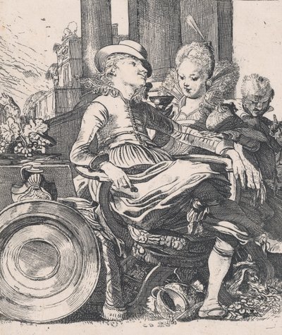 魅惑のカップルリュセルとアスカーニュ 1616年 作： Willem Pietersz. Buytewech