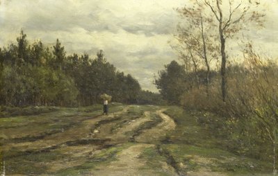 ラーレン近くの田舎道 (北ホラント州) 作： Willem Roelofs (I)
