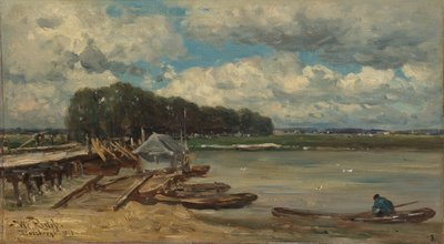 ドースブルク近くのアイセル川に架かる橋 作： Willem Roelofs (I)