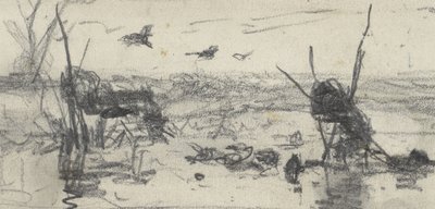 池のアヒルのおとり 作： Willem Roelofs (I)