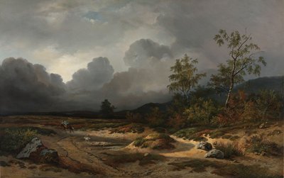 雷雨が醸造されている風景 嵐が近づいている風景 作： Willem Roelofs (I)