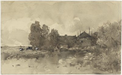 農場のある風景 作： Willem Roelofs (I)