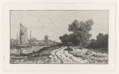 運河沿いの田舎道 作： Willem Roelofs (I)