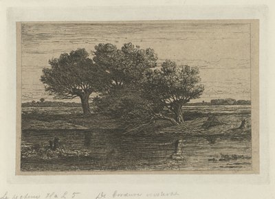 ポラード柳の漁師 作： Willem Roelofs (I)