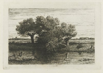 ポラード柳の漁師 作： Willem Roelofs (I)