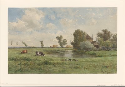 牛のいる牧草地 作： Willem Roelofs (I)