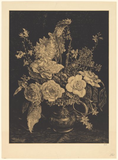 花瓶の花 作： Willem Roelofs (II) (signed by artist)