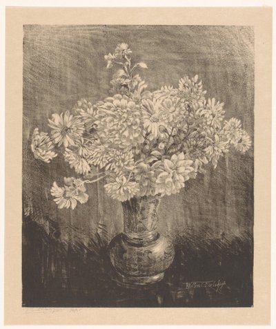 花瓶の菊 作： Willem Roelofs (II) (signed by artist)