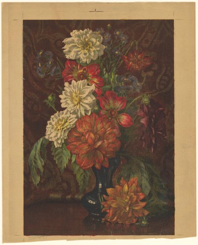 ダリアの花瓶 作： Willem Roelofs (II) (signed by artist)