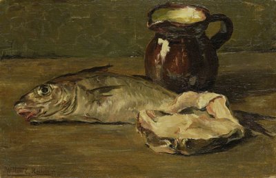 タラのある静物 作： Willem Roelofs (II)