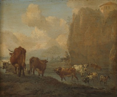 川沿いの家畜 作： Willem Romeyn