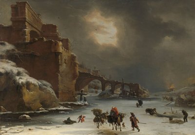 冬の城壁 1650-70年頃 油彩・カンヴァス 作： Willem Schellinks