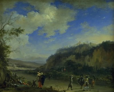 ポール・モールで遊ぶ紳士のいる風景 作： Willem Schellinks