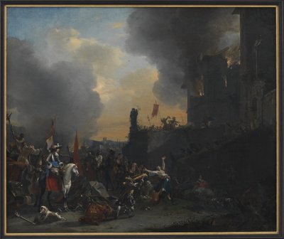 修道院を略奪して燃やす兵士 作： Willem Schellinks