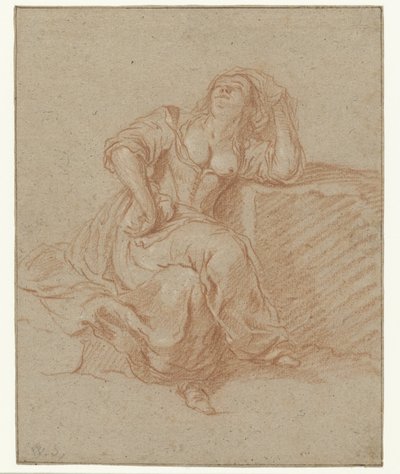 ゆるいポーズで座っている女性 作： Willem Schellinks
