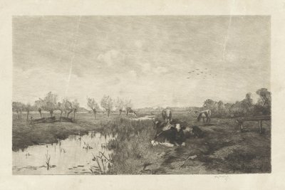 牛がいる干拓地の風景 作： Willem Steelink (II)