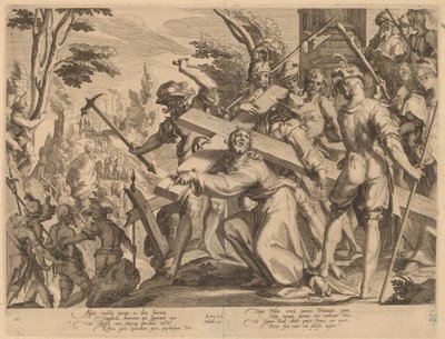 十字架を背負うキリスト 作： Willem Swanenburgh, after Joachim Anthonisz Wtewael