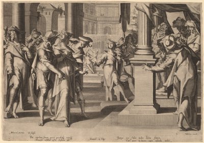 ダニエルの前のスザンナ 作： Willem Swanenburgh, after Joachim Anthonisz Wtewael