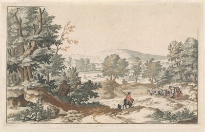 道路のある樹木が茂った風景 作： Willem Swidde