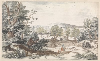 道路のある樹木が茂った風景 作： Willem Swidde