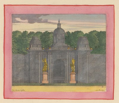 Pavillon aus Lattenwerk mit Musikerstatuen in den Gärten von Versailles 作： ウィレム・スウィッデ