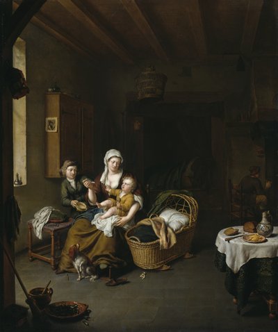 子供を養う母親 作： Willem Van Mieris