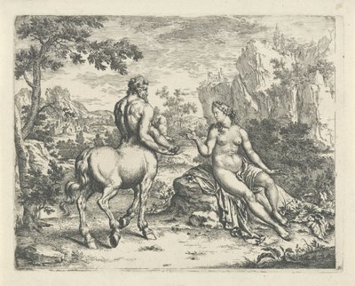 オキュロエはキロンとアスクレピオスの運命を予言する 作： Willem Van Mieris