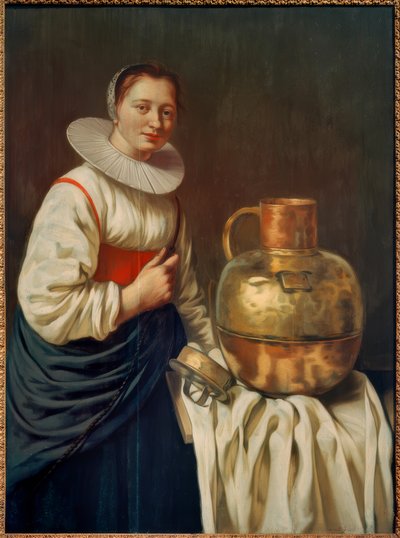 銅鍋を持つ女性 作： Willem Van Odekercken