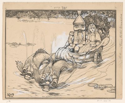くるみ割り人形と貝殻の馬車に乗ったマリー 作： Ludwig Willem Reymert Wenckebach