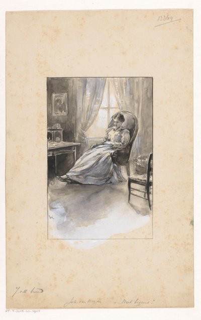 肘掛け椅子の女性 作： Ludwig Willem Reymert Wenckebach