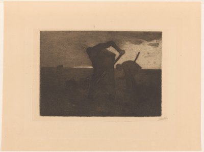 ジャガイモ収穫機 3 台 作： Willem Witsen (signed by artist)
