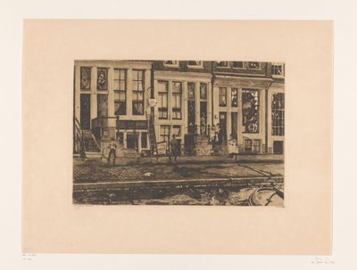 アムステルダムの旧ワールの眺め ヴェルトカンプ姉妹の洗い場のある旧ワール (原題) 作： Willem Witsen (signed by artist)